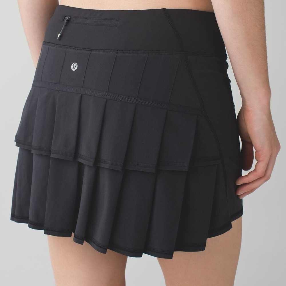 lululemon athletica Run Pace Setter Skort/Skirt Black SIZE 8